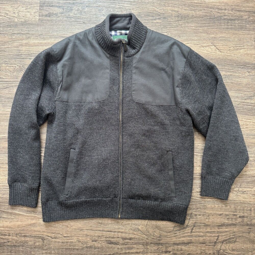 Orvis Wool Jacket Full Zip Shooting Hunting Bomber gray Men's Size XL